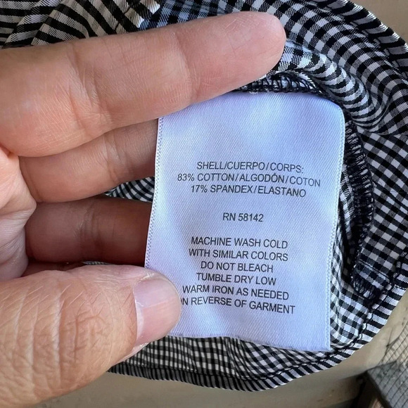 London Times Gingham Off the Shoulder Top - Size Large - Picture 3 of 5